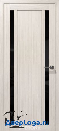 Межкомнатная дверь "Гамма М2" снежная лиственница черное