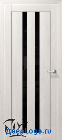 Межкомнатная дверь "Сигма 2" снежная лиственница черное